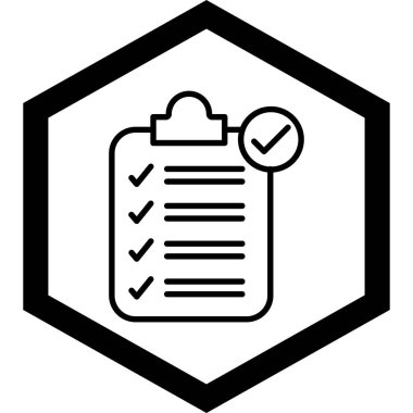 Kontrol listesi simgesinin vektör illüstrasyonu