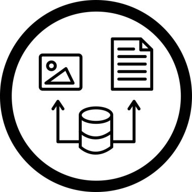 Veri analizi vektör satırı simgesi