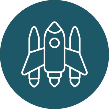 Roket. Web simgesi basit illüstrasyon