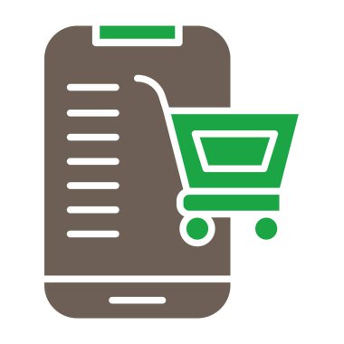 Çevrimiçi alışveriş simgesi vektörü. çevrimiçi alışveriş arabası resimleme