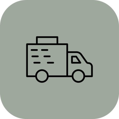 Teslimat kamyonu simgesinin vektör çizimi