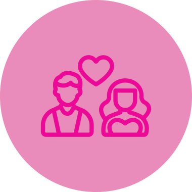 aşk iki vektör çizim