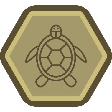 Bir kaplumbağa simgesinin vektör çizimi