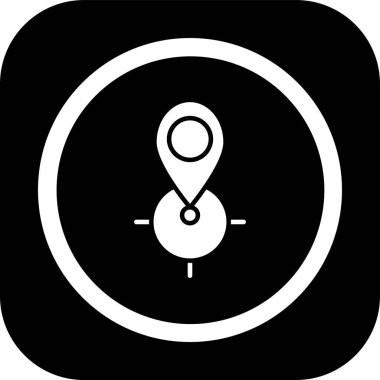 Harita işaretleyici simgesi, ana hatlı vektör illüstrasyonu