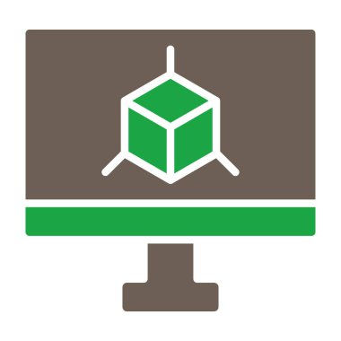 küp simge vektör çizim