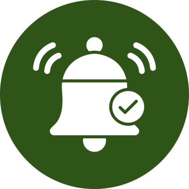 Çan ikonu vektör illüstrasyonu. biçim iki renkli düz sembol, eko ve modern semboller, yuvarlak açılar, beyaz arkaplan