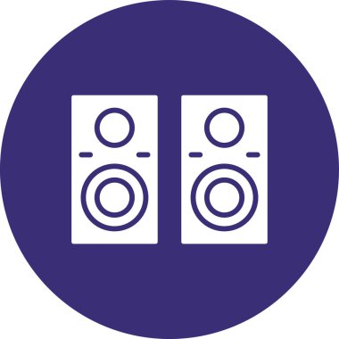 Hoparlörler. Web simgesi basit illüstrasyon