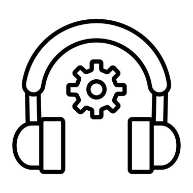 kulaklık simgesi, vektör illüstrasyonu, düz tasarım