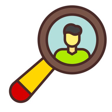 İnsan eliyle büyütecin vektör çizimi.