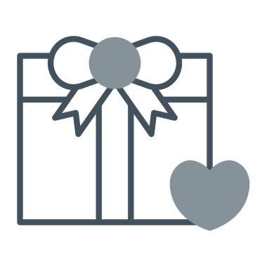 Kurdele satırlı hediye kutusu ve biçim ikonu vektör tasarımını doldur