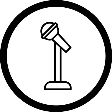 Mikrofon. Web simgesi basit illüstrasyon