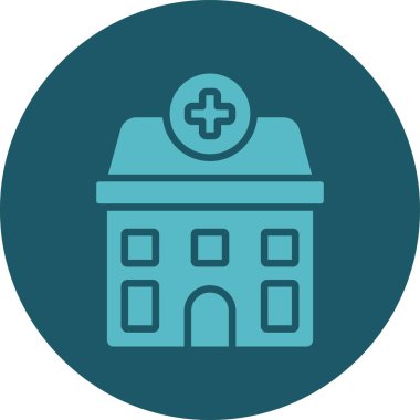 Hastane binası simgesi, vektör illüstrasyonu