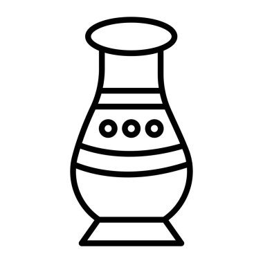 Laboratuvar matarası ikonu. Beyaz arkaplanda izole edilmiş web tasarımı için kimyasal laboratuar vektör simgesi
