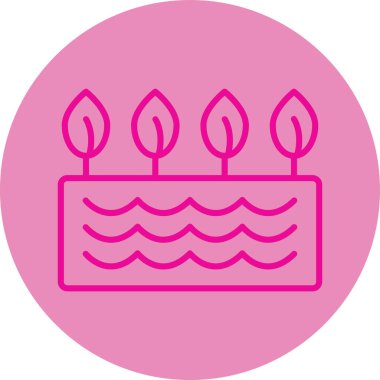 Doğum günü Keki simgesi, vektör illüstrasyonu