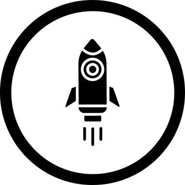 Moda biçimi izole edilmiş arkaplanda roket simgesi