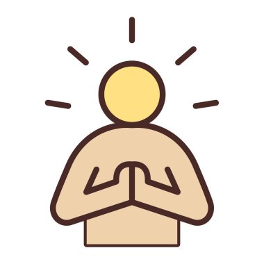 Dua eden adam ikon vektörü. İnce çizgi işareti. izole edilmiş sınır sembolü çizimi