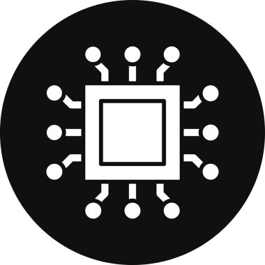 Çip simgesi. Çip vektör simgesi web için basit örnek