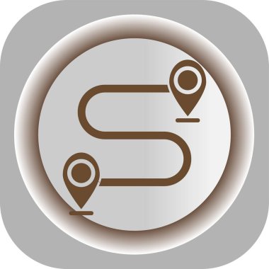 gps harita konumu beyaz kare bir düğme üzerinde