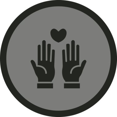 Eller kalpte yuvarlak kabartma simgesinde