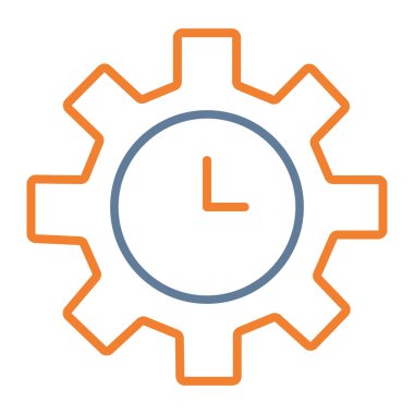 Saat ayarları düz simgesi