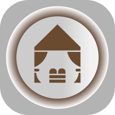 Çatısı olan evin vektör illüstrasyon simgesi