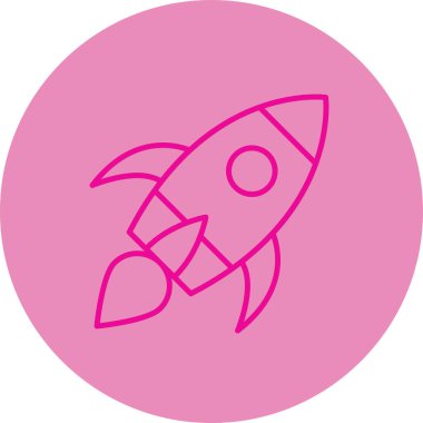 Roket. Web simgesi basit illüstrasyon