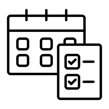 Kontrol listesi simgesi ana hatları vektörü. Yapılacaklar listesi