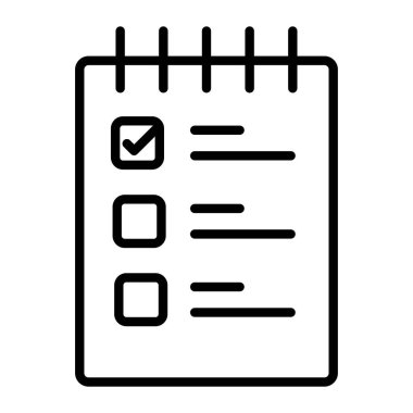 Web ve mobil uygulama tasarımınız için beyaz arkaplanda izole edilmiş simge vektörünü listeleyin, logo konseptini kontrol edin