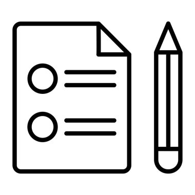 belge ve kalem simgesi. Web için kağıt ve kağıt vektör simgelerinin özet çizimi