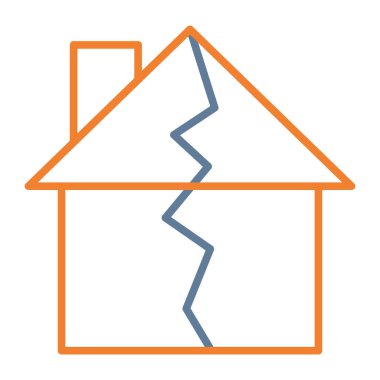 kırık ve hasarlı ev simgesi