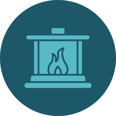 Şömine. Web simgesi basit illüstrasyon