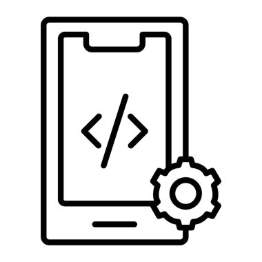 vites simgesi ve vektör illüstrasyonlu cep telefonu