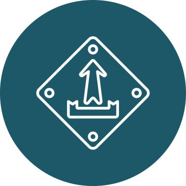 Benzersiz ok vektör çizgisi simgesi