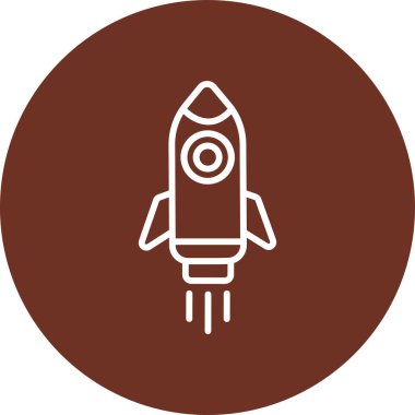 Roket. Web simgesi basit illüstrasyon