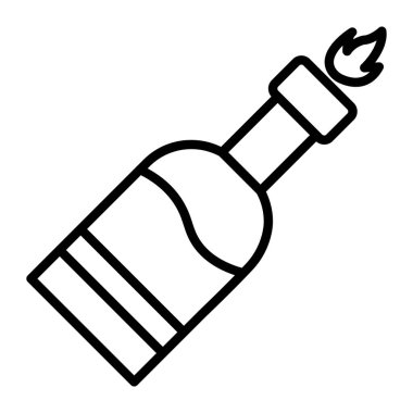 şişe içecek ikonu ana hatlarıyla