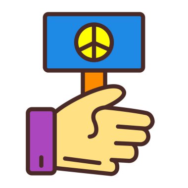 Barış rengi ikonu vektör illüstrasyonu