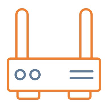 router düz simgesi, vektör illüstrasyonu