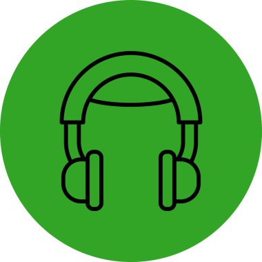 Kulaklık simgesi, vektör illüstrasyonu