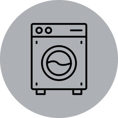 Çamaşır makinesi. Basit illüstrasyon