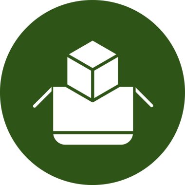 Bir kutu simgesinin vektör illüstrasyonu