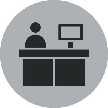 Ofis ve modern simgenin vektör illüstrasyonu