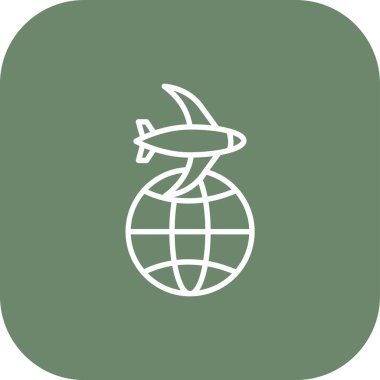 Uçak ikonunun çizimi. güzel seyahat illüstrasyonu