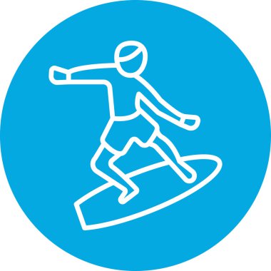 Kayak ikonu. ince çizgi biçimi