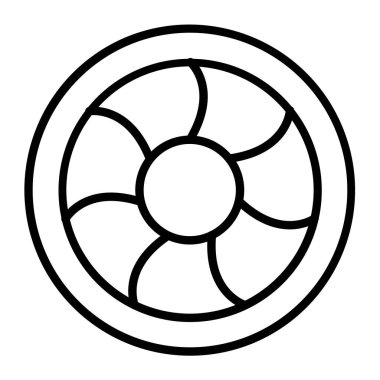 Fan simge. Fan vektör simgesi web için anahat çizimi