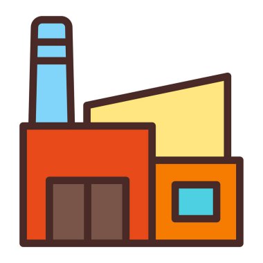 Fabrika simgesi vektör illüstrasyonu