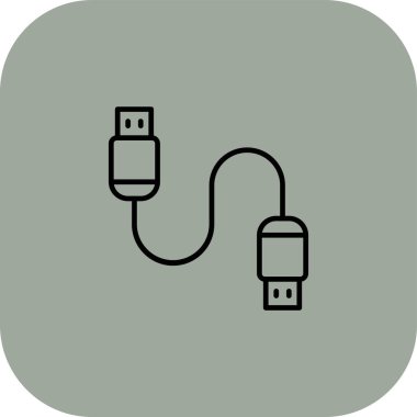 USB kablo vektör simgesi