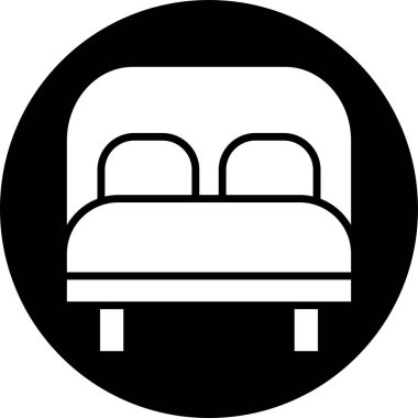 Yatağa. Web simgesi basit illüstrasyon