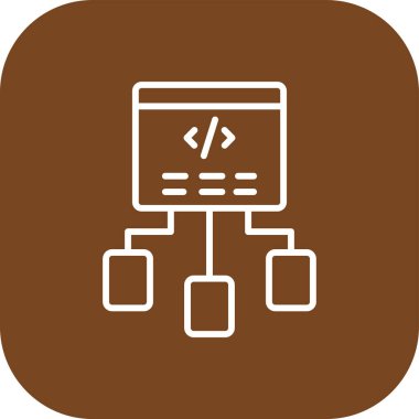 Beyaz arkaplan üzerindeki kod kodlama simgesi vektörü, vektör illüstrasyonu