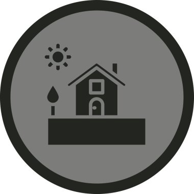 Bir bina simgesinin vektör illüstrasyonu