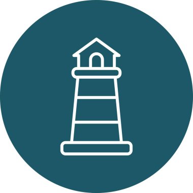 deniz feneri ikonu vektör illüstrasyonu